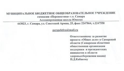 10.10.13 «Общее дело» в гимназии «Перспектива» г.о. Самара
