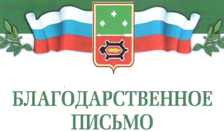 Благодарность Главы Игринского района за организацию конкурса «Счастливое детство — общее дело» среди волонтерских отрядов
